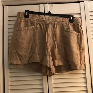 Light weight khaki fabric shorts